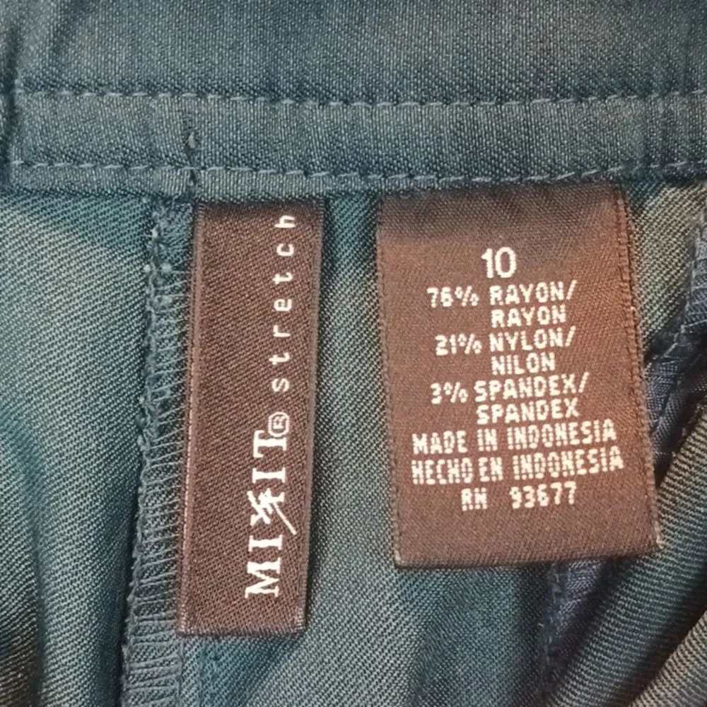 Vintage y2k women's dark teal straight leg pants sz 10 Business Casual